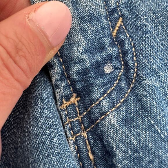 *Vintage Y2K Gap Loose Fit Plaid Flannel Lined Jeans Chore Worn Size 22 SHORT - Picture 6 of 15